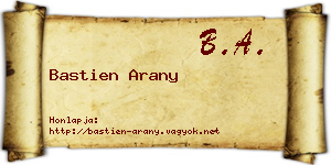 Bastien Arany névjegykártya